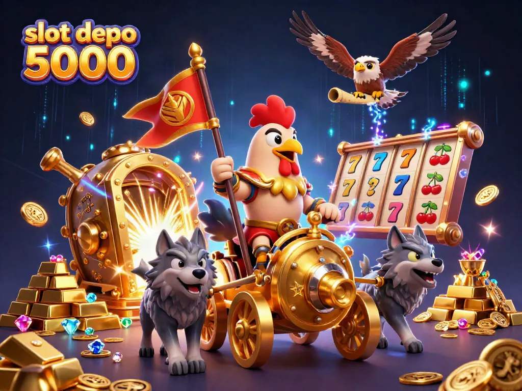 Experience thrilling gameplay with slot depo 5000, as gold and gems sparkle in 3D glory.